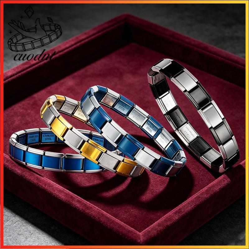 Masculino Feminino Jóias Italiano Elástico Charme Pulseira Moda De Aço Inoxidável