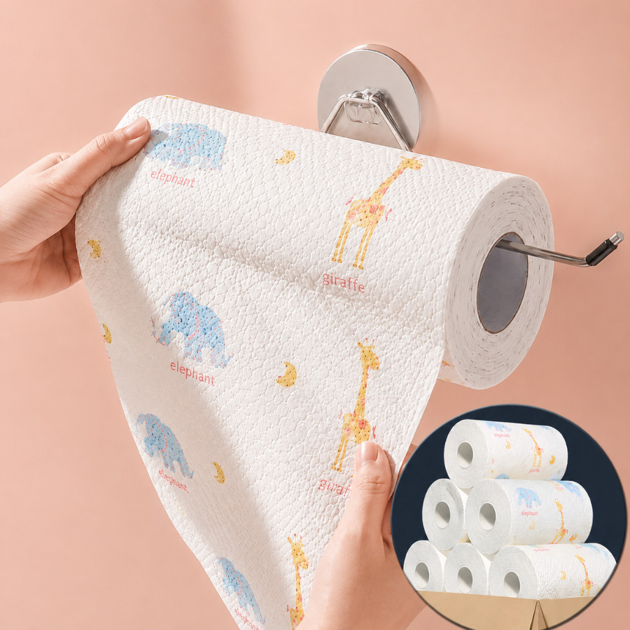 Rolo Pano De Limpeza 100 peças Reutilizável Absorvente Água Preguiçoso Seco Lavável Toalha De Papel