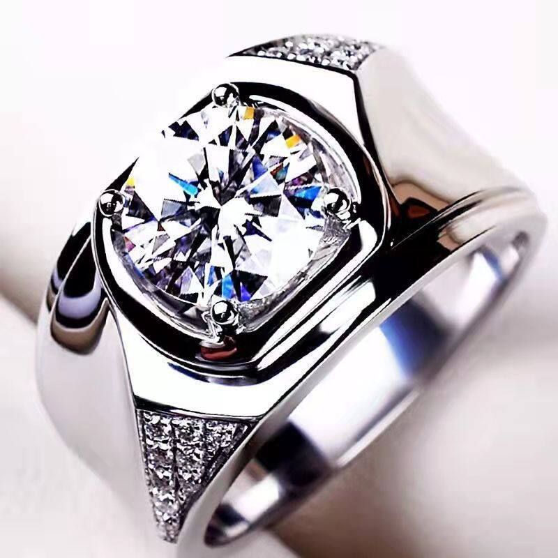 anel de namoro kit anel Anel de diamante de 2 quilates importado dos estados unidos anel de zircônia estilo masculino at
