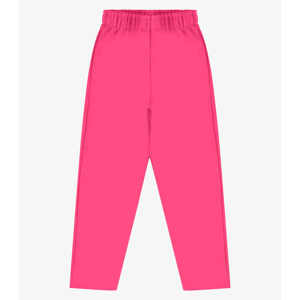 Calça Infantil Moletom Menina Rovi Kids Rosa