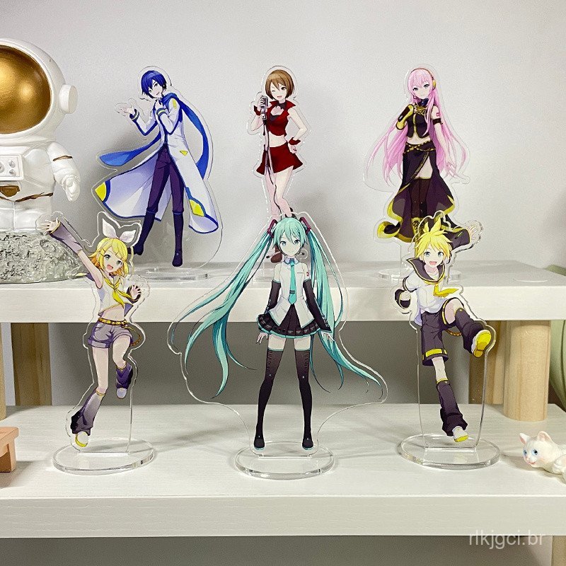 Suporte de Acrílico do Projeto Mundial Hatsune Miku Kagamine Rin Família VOCALOID Ornamento de Mesa Exquisito Presente