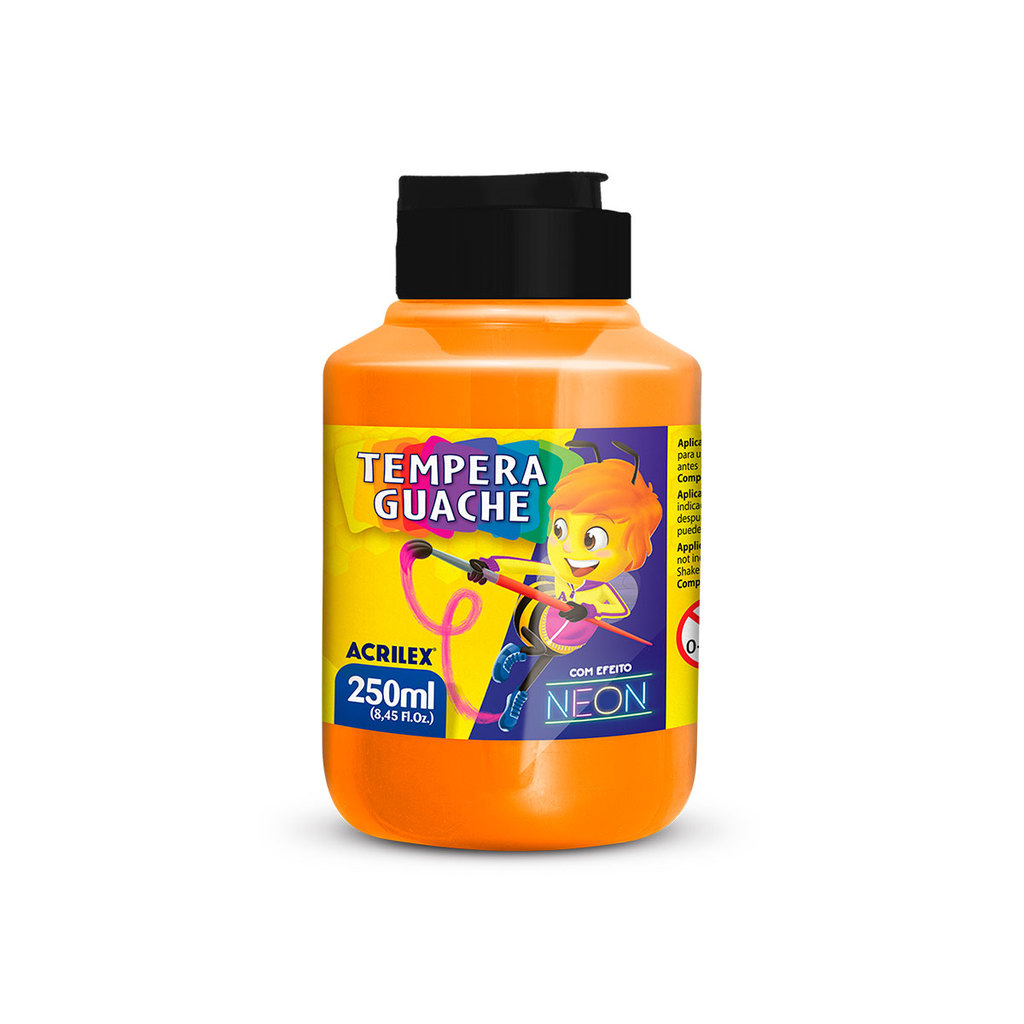 Tinta guache Neon Laranja 250ml 0105 Acrilex