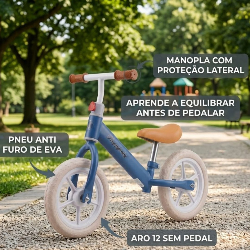 Bike Infantil Bicicleta Sem Pedal Educativa Desenvolve Equilíbrio e Coordenação Premium — imagem 2 de 2