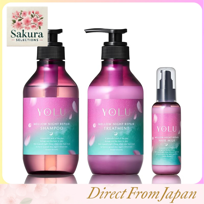 [Edição Limitada Primavera 2026] YOLU Yoru Treats Spring Mellow Night Repair Shampoo, Tratamento e Leite Capilar - Beleza Noturna, Ressecamento, Hidratação, Cuidado com os Danos, Óleo de Beleza