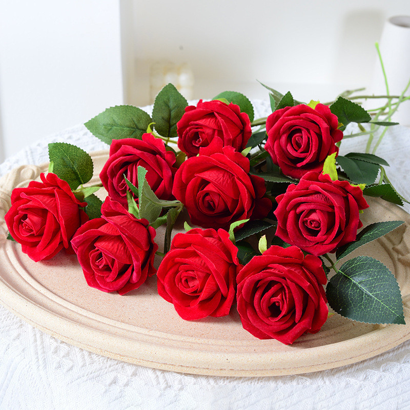 【Elegância Natural】 Rosa Artificial/Decoração/Presente Para Casais/Flores Realistas
