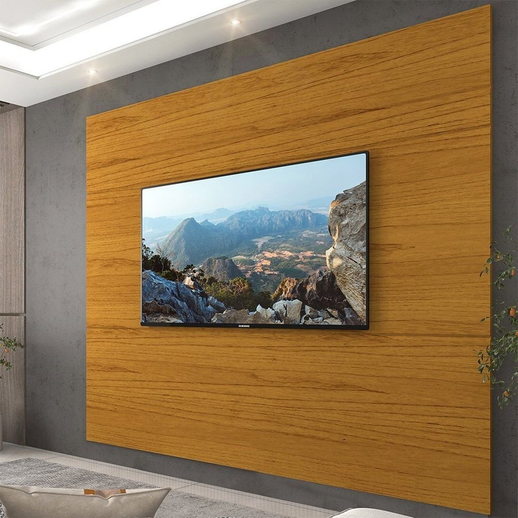 Painel para TV até 85 Polegadas 100% MDF 217CMX217CM Luminare Marrom Naturale