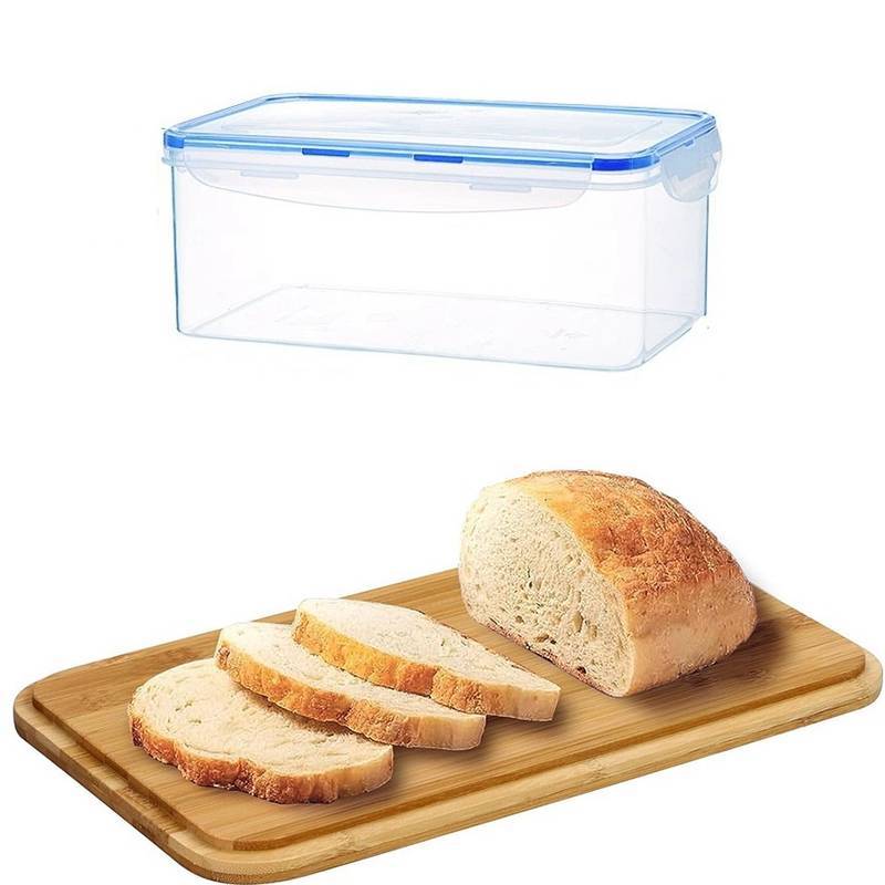 TSBR Caixa De Armazenamento De Pão De Plástico Hermético Recipiente Alimentos Sanduíche Keeper Com Tampa Organizador De 