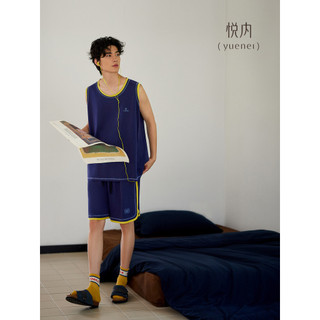 Yue pijama interno masculino verão sem mangas colete Shorts Modal solto Loungewear meninos esportes de verão podem usar 