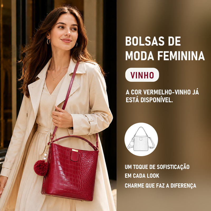 Bolsa Média De Ombro Crossbody Com Alça Transversal Feminina De Couro PU B747 JZ
