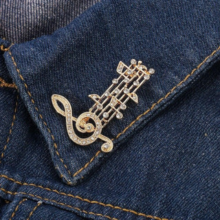 Acessórios de Broche Femininos Fofos para Uso Diário: Guitarra Luxuosa, Trombone, Violino, Saxofone, Partitura Musical