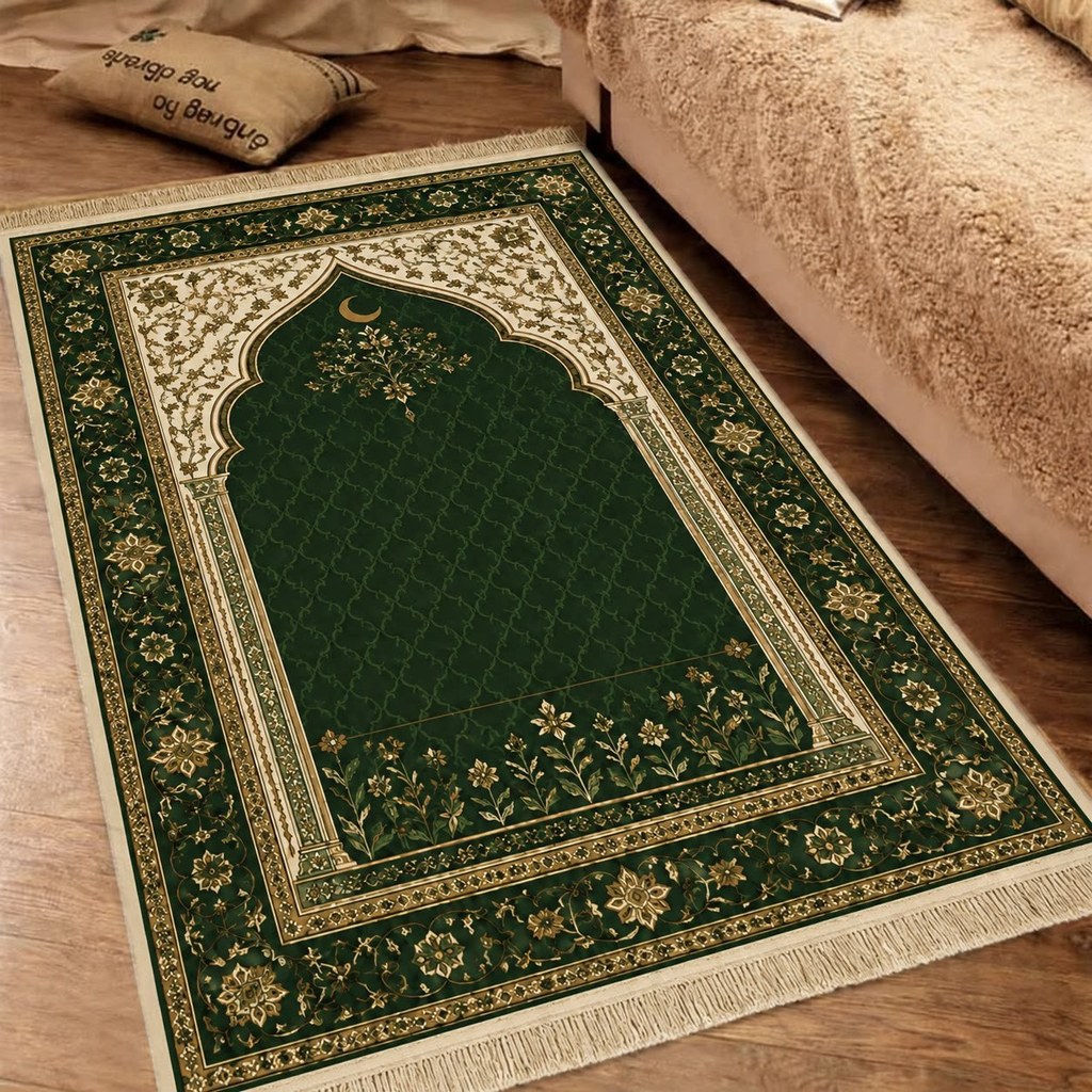 Imagem [Novo produto] Tapete de lã clássico europeu com diamante dourado Tapete de oração Tapete de entrada Remoção de poeira F