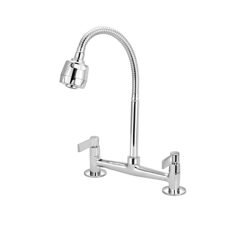 Torneira Misturador Cozinha Mesa Gourmet Flexível Luxo 1/4v Agua Quente Fria Movel