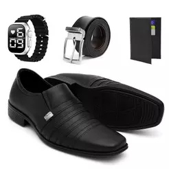 Kit Sapato Masculino Oxford Social Italiano Esporte Fino + Relógio Pronta Entrega Promoção