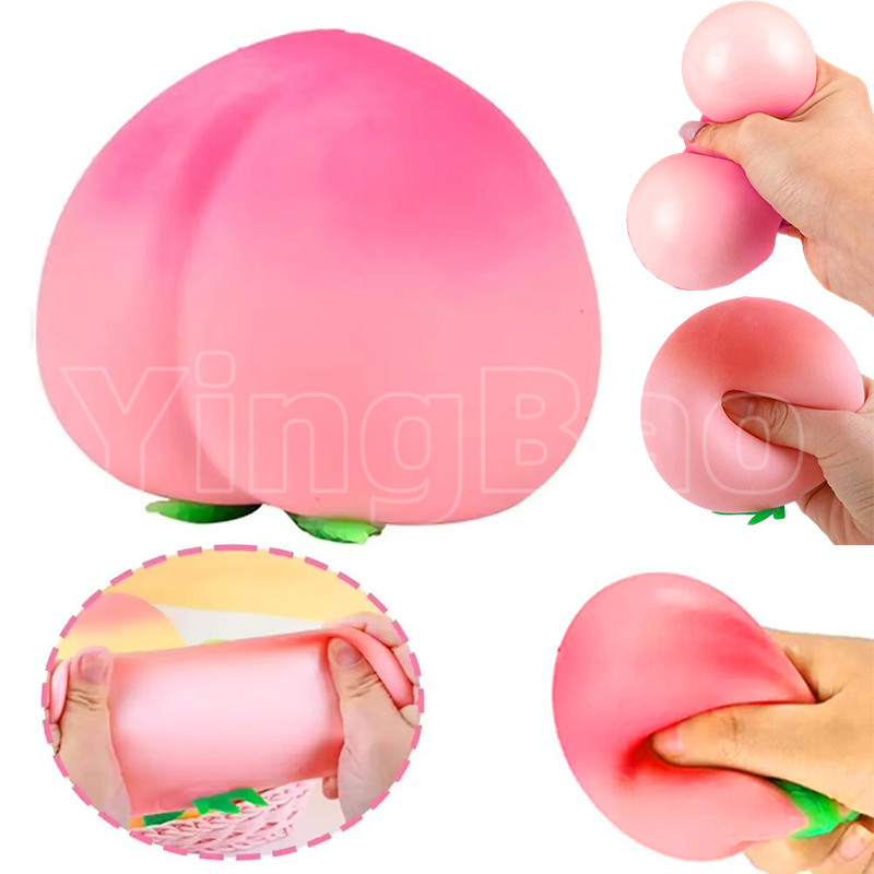 Squishy Pêssego Estresse Bola Brinquedo Fidget Autismo Sensorial Anti-Stress Para Alívio De Tensão E Ansiedade Macio Div