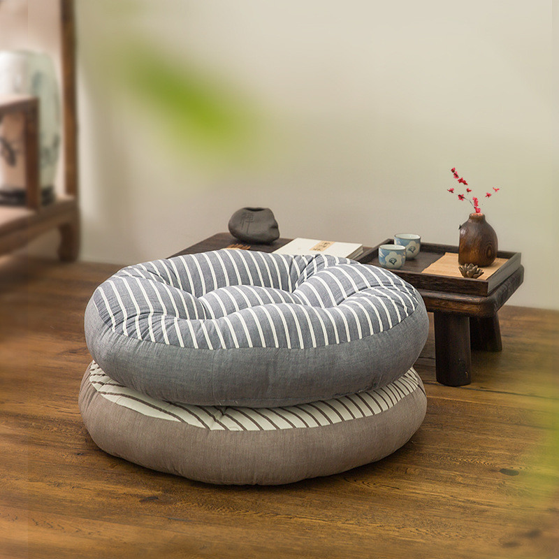 Imagem [Novo produto] Tecido de algodão puro Futon Espessado Extra Grande Tatami Almofada de meditação redonda Aprendizagem Car