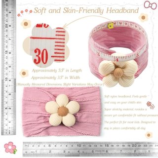 CÉLLOT 5 Peças de Faixas de Cabelo com Flores para Bebês, Faixas de Nylon Macias para Meninas, Acessórios de Cabelo para