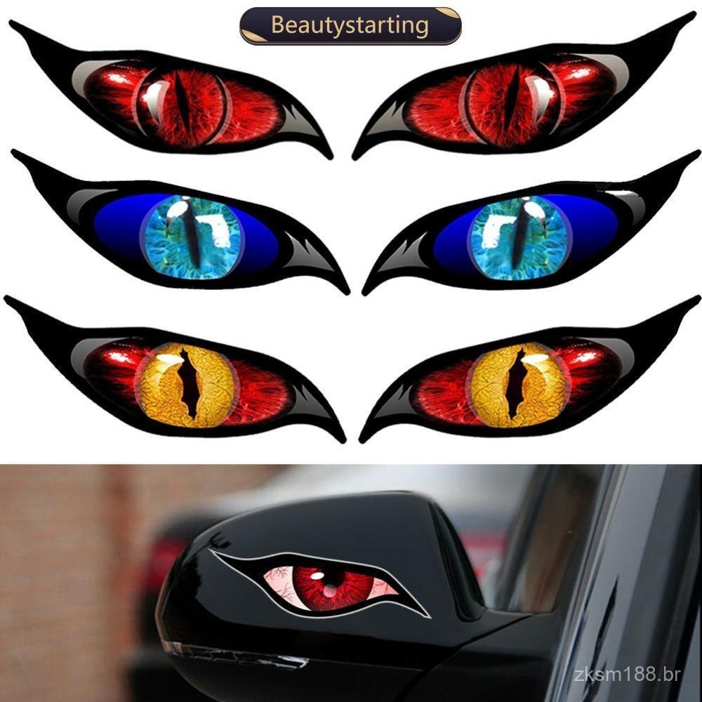 Pacote com 2 adesivos 3D para espelho retrovisor de motocicleta, usados para decoração de motocicletas e carros A
