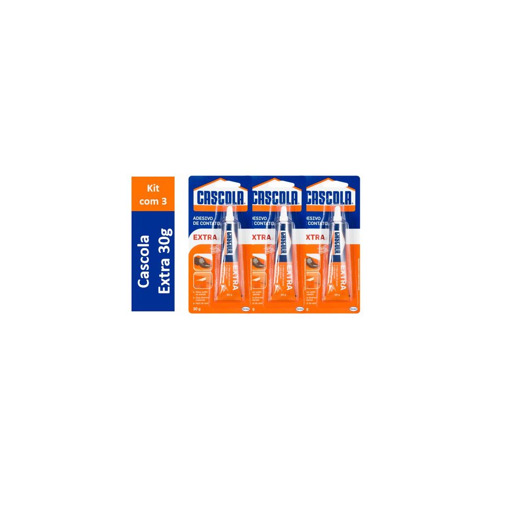 Kit com 3 - Cola Cascola Extra Forte Sem Toluol - 30gr