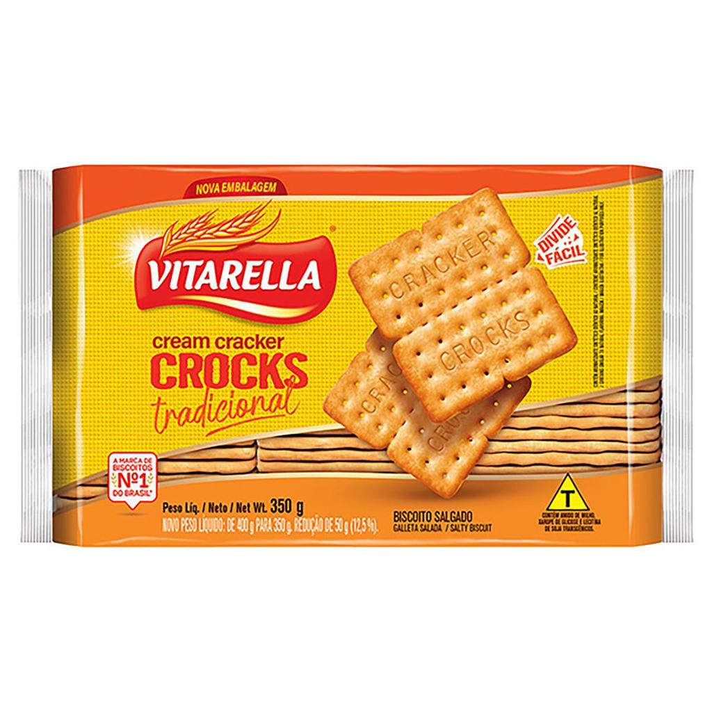 Biscoito Cream Cracker Vitarella Crocks Tradicional 350g