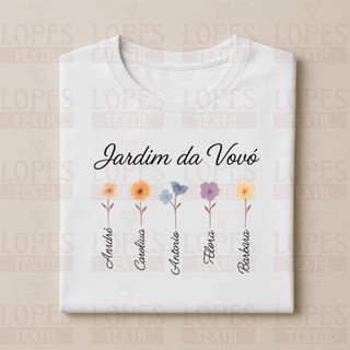 Camiseta Personalizada Jardim da Vovó 100% Algodão Premium