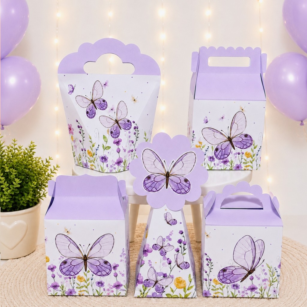 Kit FESTA 15 a 60 Caixas-JARDIM DAS BORBOLETAS LILAS PRONTA ENTREGA- lembrancinhas aniversario personalizados