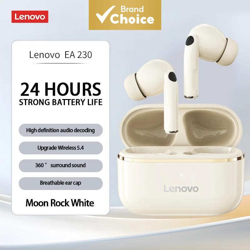 Fones de ouvido Lenovo EA230 TWS sem fio, fones de ouvido Bluetooth 5.4 HiFi, fones de ouvido de baixa latência, bateria