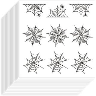 180 Adesivos de Teia de Aranha de 1 Polegada, Adesivos Decorativos de Papel Autoadesivo, Impermeáveis, Decalques de Teia