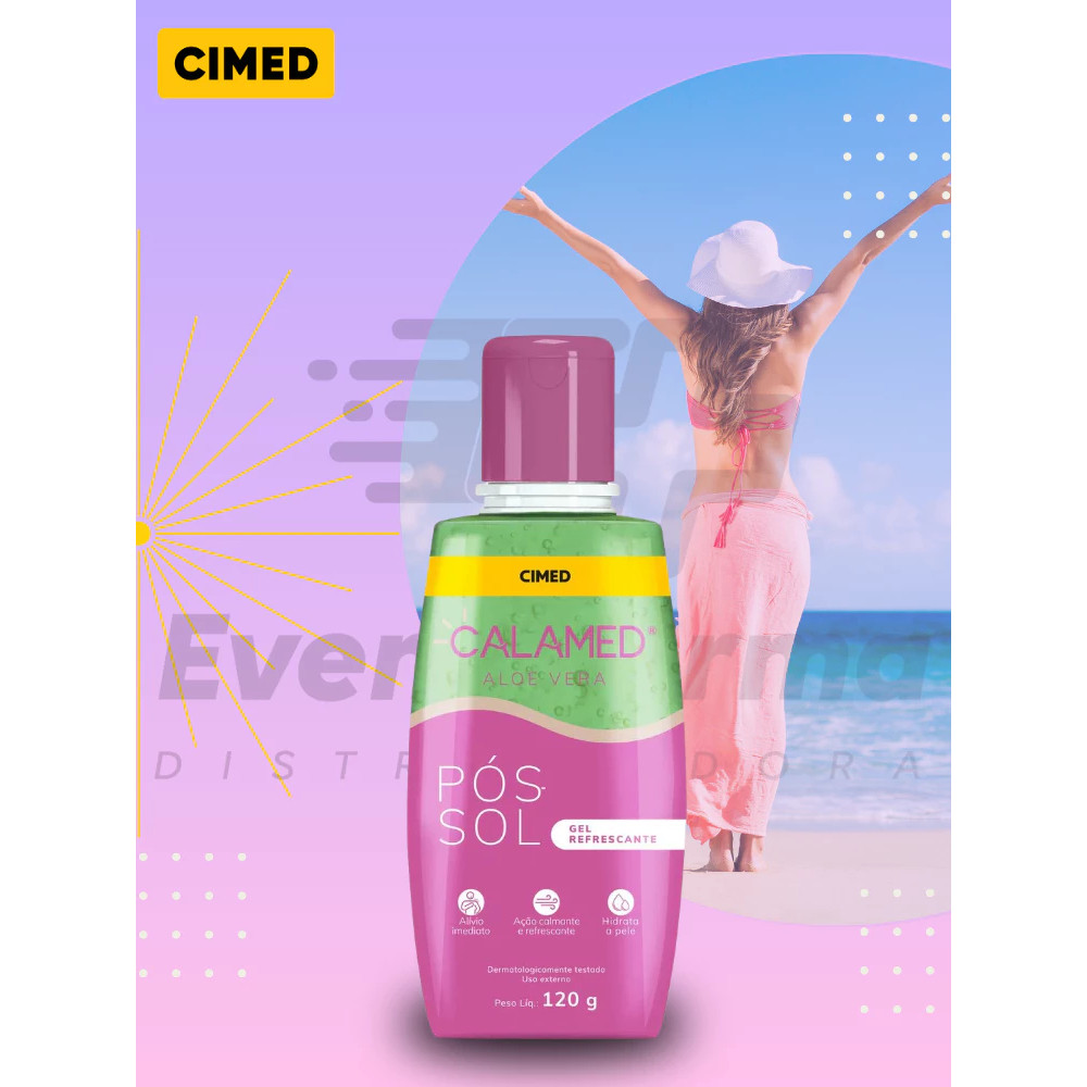 Calamed pós-sol gel refrescante calmante e hidratante com aloe vera Cimed