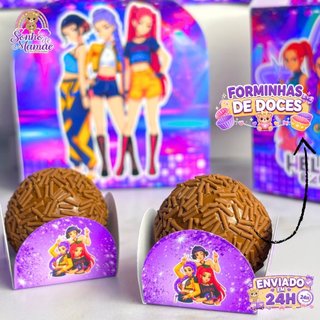 Forminhas de doces Guerreiras do Kpop Huntrix/Guerreiras do Kpop Huntrix forminhas para brigadeiro/beijinho