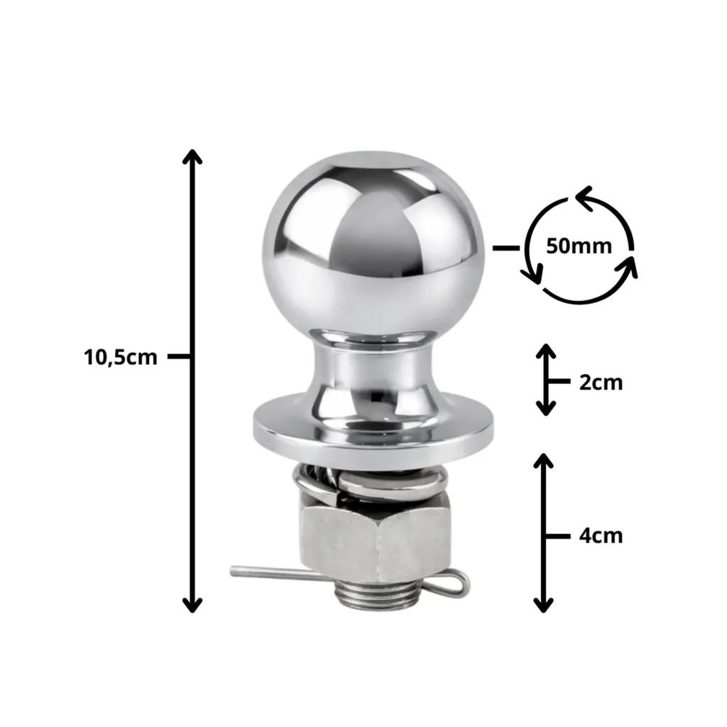 Esfera (bola) Para Engate Em Aço Cromado 50 Mm — imagem 2 de 2