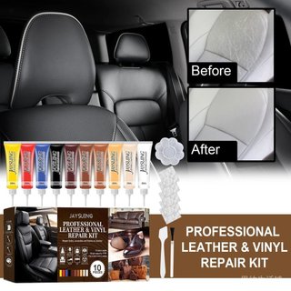 Conjunto de Creme Reparador de Cor para Couro Jaysuing para Cuidado de Couro Automotivo, Restauração de Cor para Bolsas,