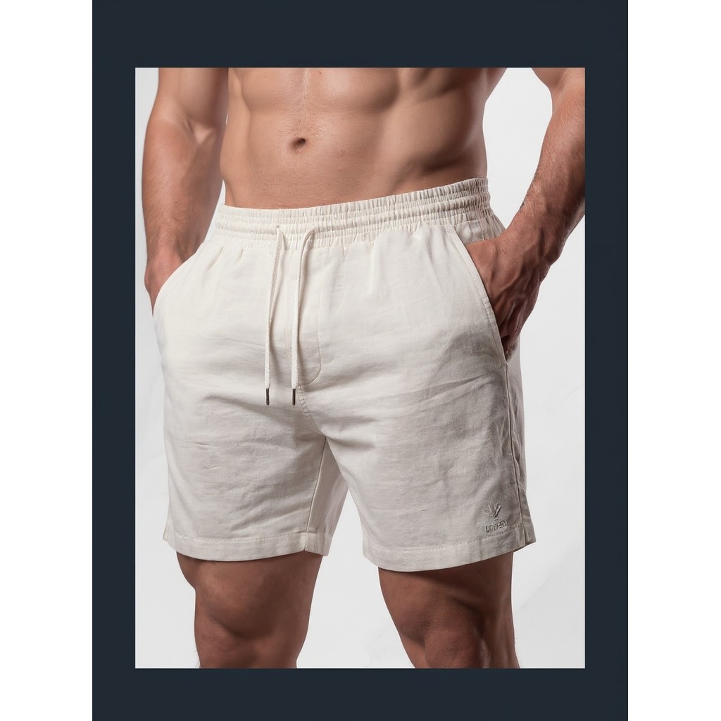 Kit 2 Bermudas Masculinas Linho Elastano Praiana Confortável Verão — Lala doce Lar