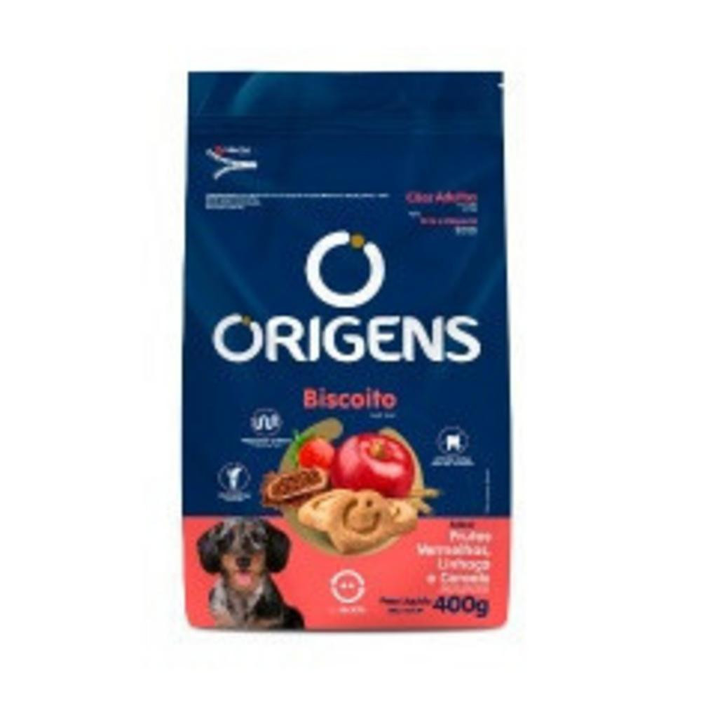 Biscoito Origens para Cães Adultos de Porte Mini e Pequeno Sabor Frutas Vermelhas, Linhaça e Cereais 400 g