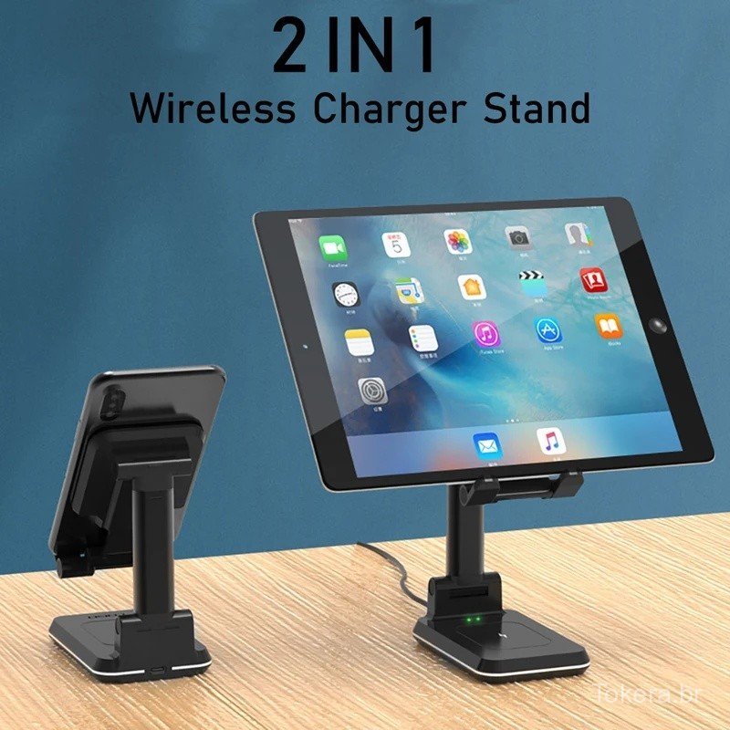 Suporte de Carregamento Sem Fio Rápido para iPad Mini, iPhone 17, 16 Max, Airpod