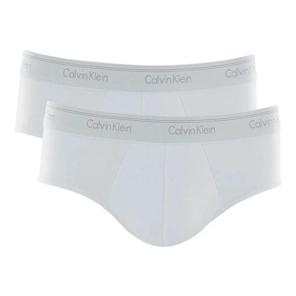 Kit 2 Cuecas Calvin Klein Slip Brief Cotton CK C13.01 Branca