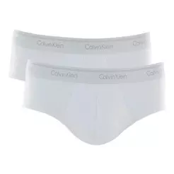 Kit 2 Cuecas Calvin Klein Slip Brief Cotton CK C13.01 Branca