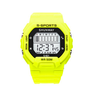 Relógio de Pulso Amarelo Neon Modelo Redondo S621-09-1