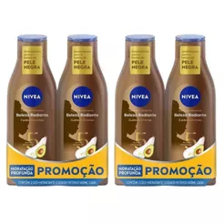 Kit 2 Deo Hidratante Nivea Beleza Radiante Cuidado Intenso Pele Negra Hidratacao Profunda 2 Unidades com 400ml Cada