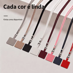 Cordão Ajustável Antifurto para Celular, Alça Removível Crossbody, Uso Diário e Viagem