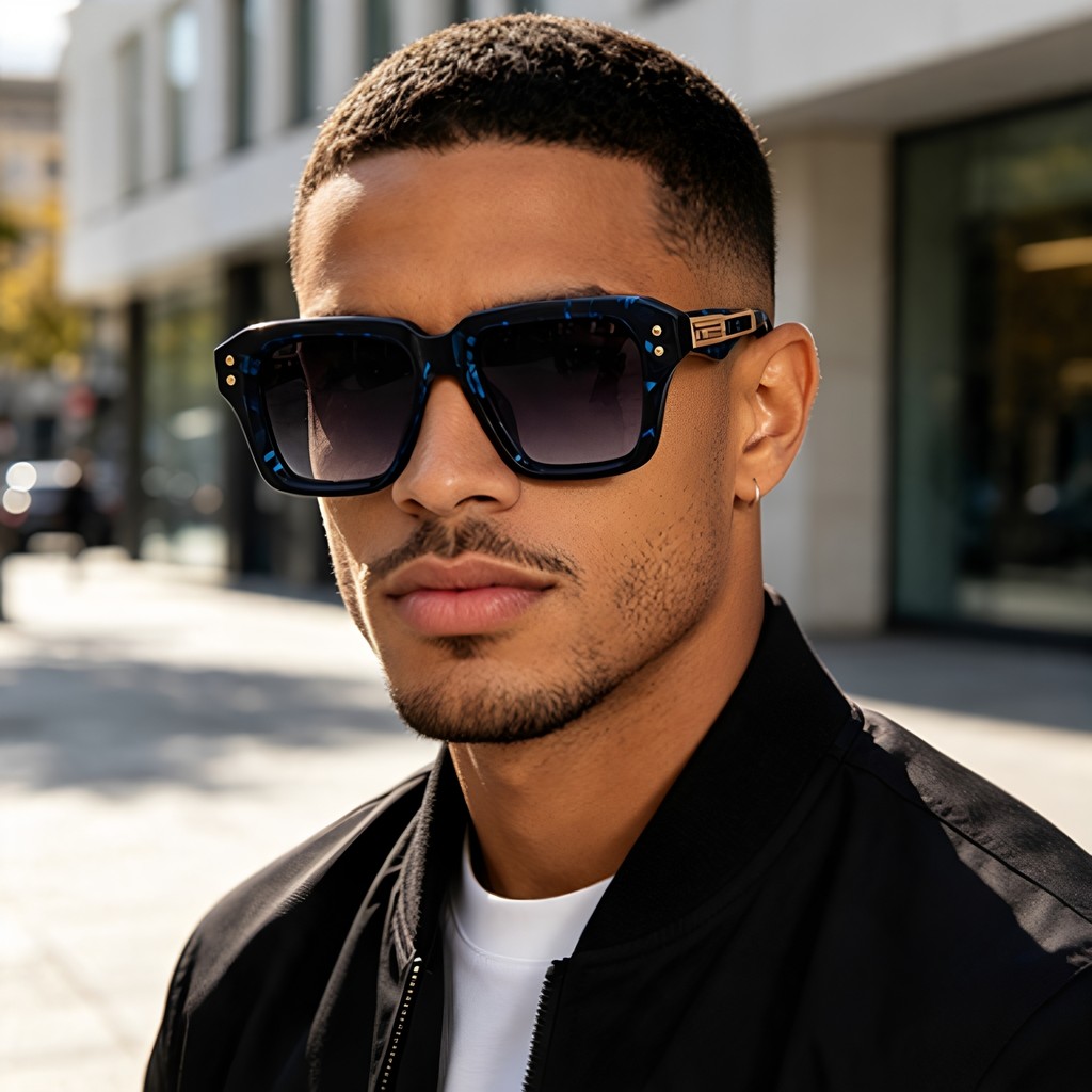 Nova moda óculos de sol quadrados masculino dirigindo óculos de sol protetor solar