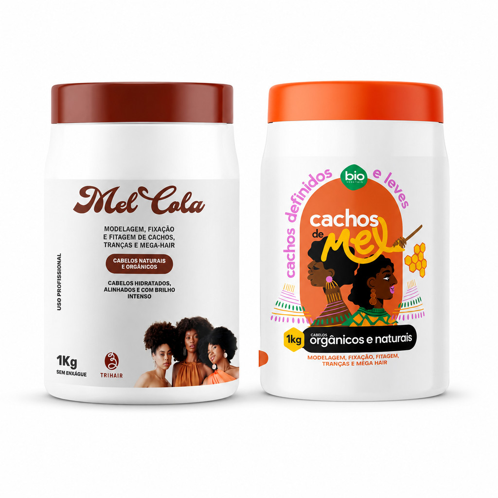 Kit Trihair Mel Cola 1kg + Cachos de Mel Bio Vegetais 1kg