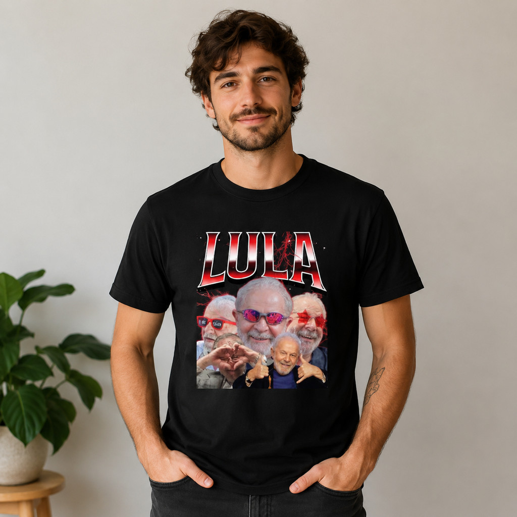 Camiseta Camisa Blusa Estampa LULA TA ON PT Partido Masculino Unissex Básica Confortável Premium — imagem 2 de 2