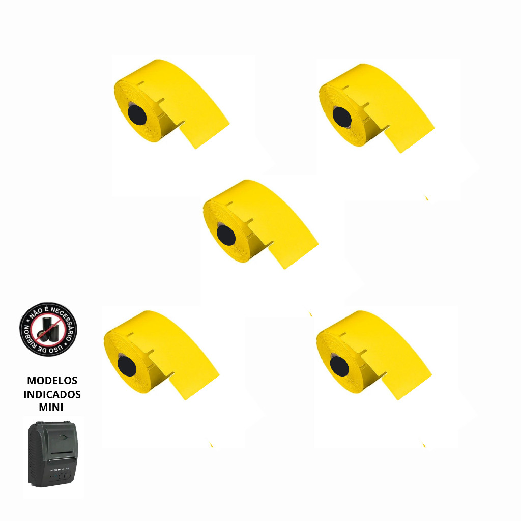 Etiqueta Adesiva Gôndola 50x30 P/ Mini Impressora - 5 Rolos