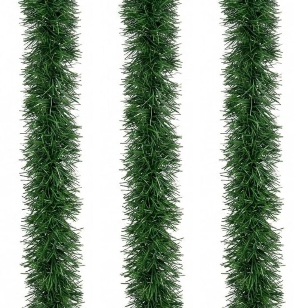 Kit 3 Festão De Natal Verde Claro 2m Flexível Decoração