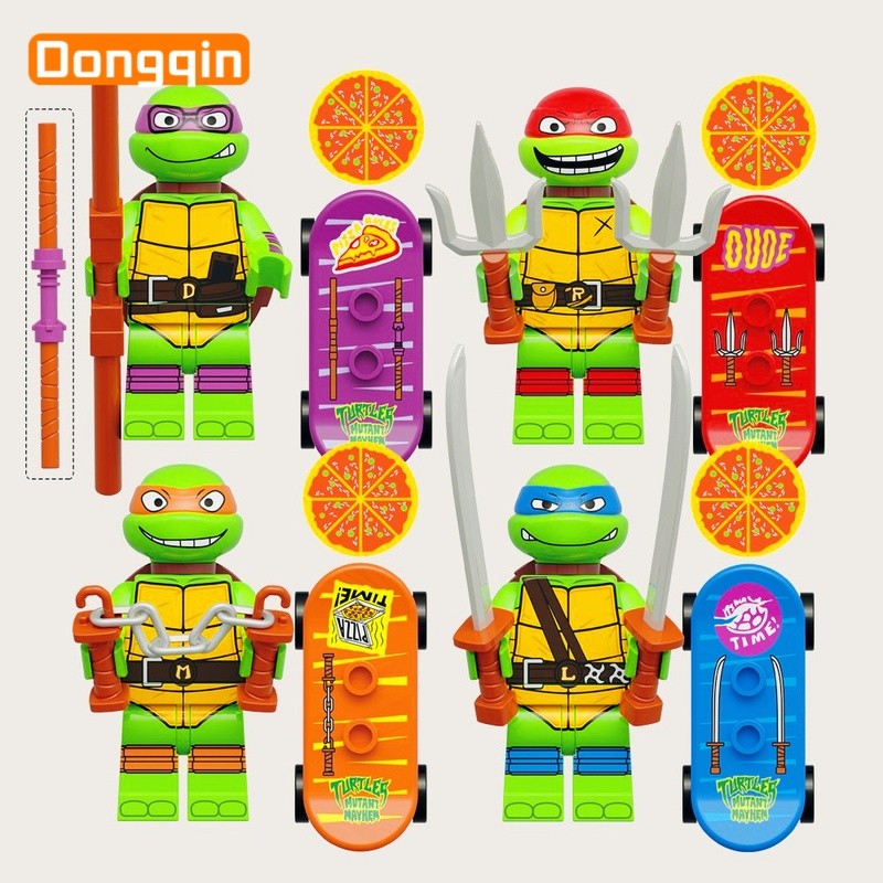 Tartaruga De Olhos Grandes Leo Raph Mikey Don Blocos De Construção Para Crianças Brinquedos De Anime