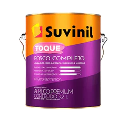 Tinta Acrílica Toque Fosco Completo Suvinil 3,6L Acabamento Fosco Pintura Lisa e Uniforme Externa