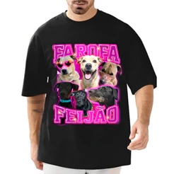 Camiseta Personalizada Arte com Fotos do Seu Pet Namorados Artista Filho Personalize Como Quiser