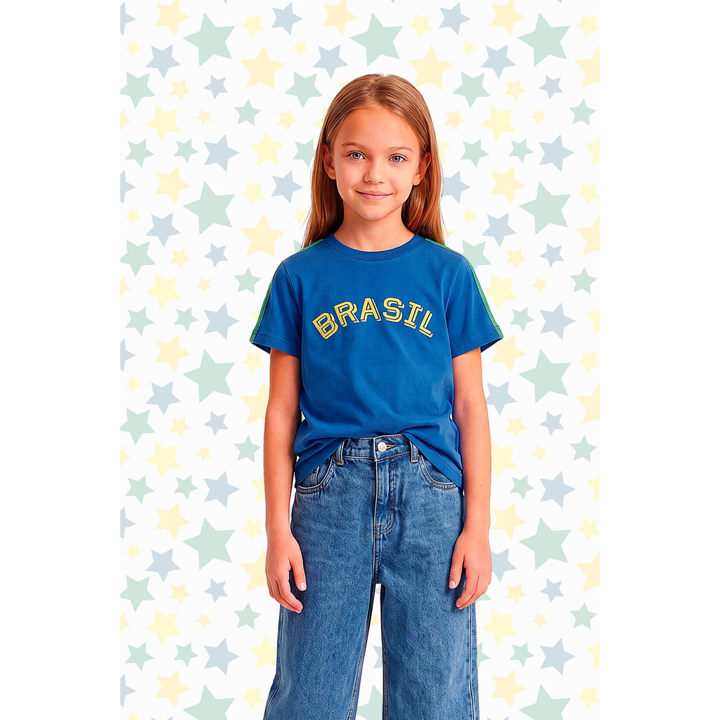 Blusa em meia malha Brasil