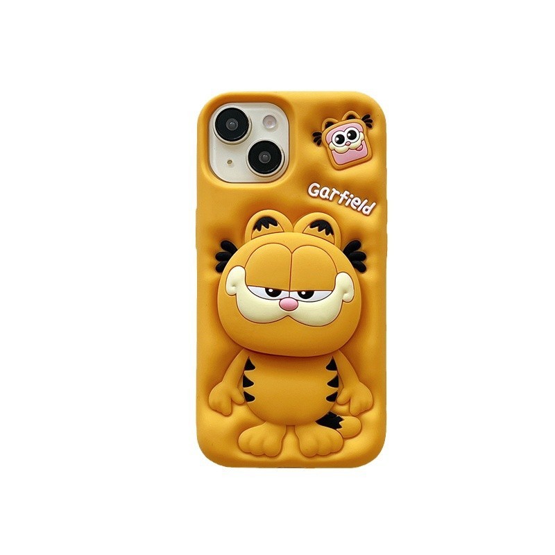 Iphone14 suporte 13 choque 11 Garfield caso 15promax12 adequado para mão dos desenhos animados Anti-16 Apple