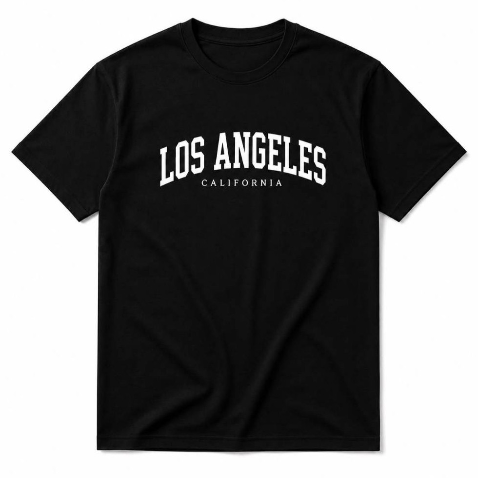 Camiseta 100% Algodão Los Angeles California Masculina Unissex Estampada Casual Novo Novo